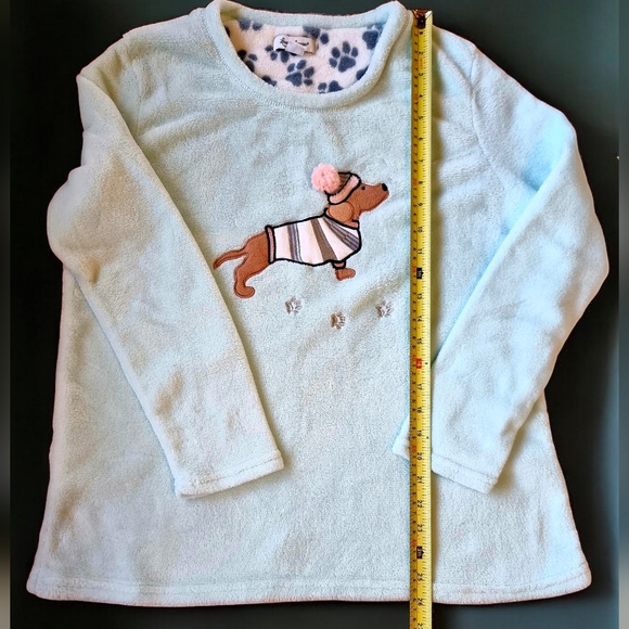 Love to Lounge Cozy Fleece Dachshund Dog Ladies 2 Piece Pajama Set πΎπβπ¦Ί - Picture 4 of 10